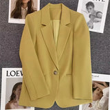Zingj 2024 The New Green Suit Jacket Female Net Red Fashion Versatile Spring And Autumn Temperament Small