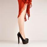 Onlymaker Women's Platform 16CM Thin Heels Pumps Fashion Leopard Round Toe Shoes Sexy Party wedding Stiletto Plus Size