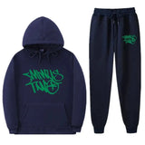 Popular Letter Gothic Print Hoodies Sweatpants Men Y2K New Street Hip Hop Fashion Sports Suit Unisex Casual Loose