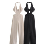 2025 New Women's Neck Collar Long Jumpsuit