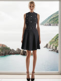 Temperament Famous Style Dress Dress 2025 Spring New Fashion Neck Nail Studded High-Level Dress Dress