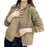 Zingj Women's Short Jacket Fall 2024 New Korean Version Casual Fashion Port Style Diamond Plaid Jacket Cardigan Jacket-Outfit