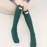1 Pair 2018 Girls Knee High Socks Animal Cotton Knit Over Calf Socks for Kids Teens Cute Cartoon Children Socks