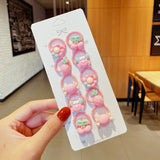 New Girls Cute Cartoon Flower Small Scrunchie Kids Ponytail Hair Tie Elastic Hair Bands Fashion Hair Accessories