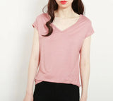 2020 Summer T-Shirt Women Casual Tees Short Sleeve Solid Color Model Tops Korean Clothes camiseta