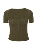 Solid Color Short Sleeve Tee- Outfit