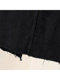 Fashion Loose Sexy Lrregular Denim Skirt Women 2023 Long Jean Skirt High Waist Pencil Skirt Ladies Black Casual