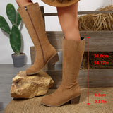 Temperament Knight Boots Women's High Boots 2025 Autumn And Winter With Coarse And Knee New