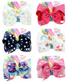 JoJo Bows JoJo Siwa Printed Grosgrain Ribber Hair Bow For Baby Girls Rainbow Handmade Hair Clips Headwear Hair
