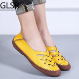 big size 45 genuine leather Boat Shoes Casual women shoes woman easy for walking comfortable