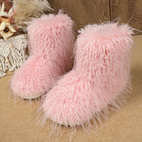 Hairy Boots Winter Warm Plus Velvet Boots Fashion Casual Snow Boots