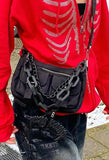 Rhinestone Skull Zipper Hoodie- Outfit