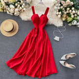 2021 Sexy V-neck Vintage Back Bandage Dress Women Summer Elegant Big Swing Long Party Dress Female Green Beach