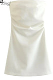 White Corset Dress Woman Off Shoulder Short Dresses For Women Ruched Mini Bodycon Dress Women Summer Sexy Party