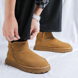 Zingj Boots Men's New Winter Fur And Velvet Warm Platform Non-Slip Cotton Shoes