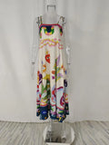 Women Causal Printed Strap Long Dress Summer Fashion Sleeveless Backless Loose Vestidos Female 2024 Elegant Vacation
