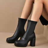 Boots Women 2025 Autumn And Winter New Fashion Retro High-Heere Zipper Thin Short