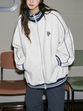 Zingj Standing Collar Baseball Uniform Spring And Autumn Coat Female Retro Hoodie Casual Loose Versatile Lazy Jacket