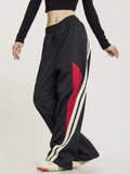 Streetwear Bf Patchwork Striped Cargo Pants Fashion Hip Hop Women Y2K Trousers Korean Casual Sweatpants Wide Leg Pants