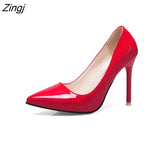 New Fashion High Heels Women Pumps Thin Heel Classic White Red Nede Beige Sexy Prom Wedding Shoes Blue Red