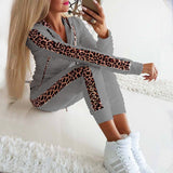 Leopard Print Hooded Sports Yoga