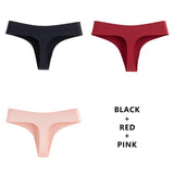 3Pcs/Lot Sexy Women Thongs G String Seamless Panties Low-Rise T-back Comfortable Lingerie Female Underwear Drop
