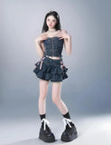 Low Rise Denim Mini