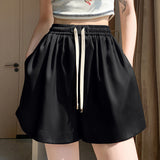 Silk Acetic Acid-Singed Noodles Sports Shorts Women's Summer Thin Small Man Loose Thin A Word Five-Legged Leisure