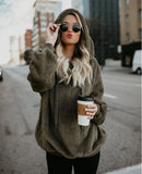 Women Velvet Hoodues Warm Plush Pocket Street Hooded Loose Coat Women's Clothing Hoodies Sweatshirts