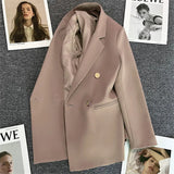 Zingj Suit Jacket Female 2024 Spring And Autumn Double-Breasted Green Suit Temperament Show Thin Web Celebrity Fried Street Clothes