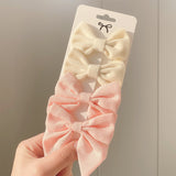 Pcs/set Cotton Linen Leopard Printed Bowknot Hair Clips For Cute Girls Barrettes Safty Hairpins Headwear Kids Hair