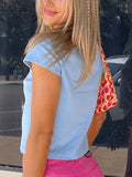Letter Pattern Crop Top- Outfit