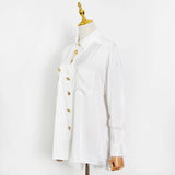 Zingj Cardigan Female Top Spring 2024 New Striped Metal Button Lapel Loose Type Thin Temperament