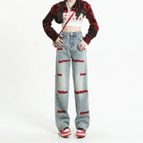 Waisted Straight Jeans For Y2k Women Streetwear Summer Korean Dongdaemun 2023 Femme Pants Baggy Blue Denim Trousers