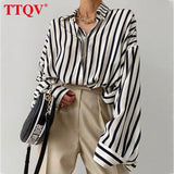 Fashion Striped Print Woman Blouses 2022 Casual Long Sleeve Lapel Shirts Tops Autumn Single-breasted Shirt Female