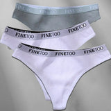 3PCS/Set M-XL Women's Thong Cotton Female Underpants Letter Waist Underwear Sexy Women's Panties Lingerie Thongs