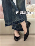 French Tips Increase 5CM Shallow Outside Wear 2025 New Temperament Pedal Fashion Single Shoe