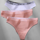 3PCS/Set M-XL Women's Thong Cotton Female Underpants Letter Waist Underwear Sexy Women's Panties Lingerie Thongs