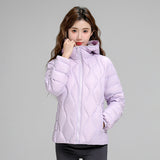 Autumn And Winter New Light Down Jacket Female Short Style Hooded Gourd Style Hooded Pressure Line Slim Inner Bladder Coat Tide-Outfit