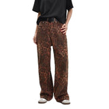 Hot Style Leopard Print Retro Jeans Woman-Outfit