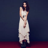 Station Fashion Women's Fashion Style Irregular High And Low Lace Skirt Sexy Long