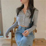Style O-neck Short Knitted Sweaters Women Thin Cardigan Fashion Sleeve Sun Protection Crop Top Ropa