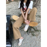 Zingj Hanging Jeans Women's Autumn Pants High Waist Slim Straight Pants Loose With Wide Leg Pants Pants-Outfit