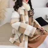 Women Fleece Jackets Wool Blends Faux Fur Outerwear Female Overcoat Jacket Winter Long Coat Womens Vintage Fashion