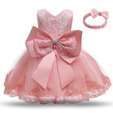 Girls White Baptism Dress Newborn Princess Birthday Wear Toddler Flower Christening Ball Gown Kids Dresses for Girls 12