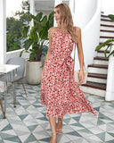 New WOMEN Summer Polka Dot Sling Holiday Casual Dress Fashionable Sleeveless Bohemian