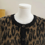 Leopard Print Knitted Cardigan-Outfit