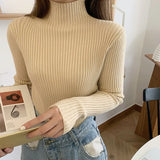 2021 chic Autumn winter Sweater Pullovers Women Long Sleeve casual turtleneck warm basic Sweater knit Jumpers