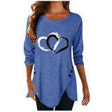 Women Casual Long Sleeve O Neck Button Irregular T Shirt Spring Vintage Loose Shirt Oversize 2XL Tee Shirt Oversized Tops