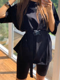 Casual Solid Outfits Women's Two Piece Suit with Belt Home Loose Sports Tracksuits Fashion Bicycle Summer Hot
